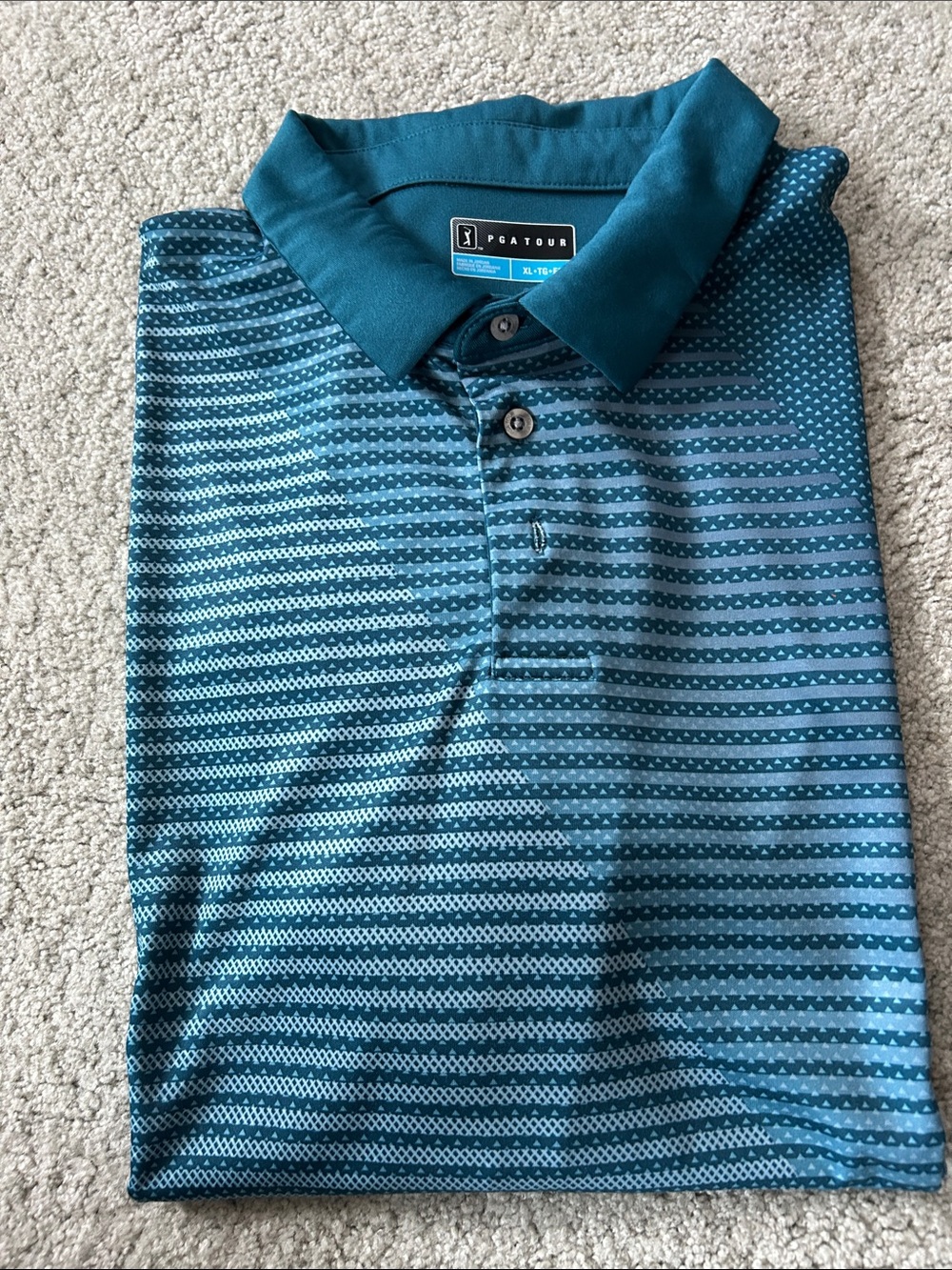 PGA Tour Men's Teal Golf Polo